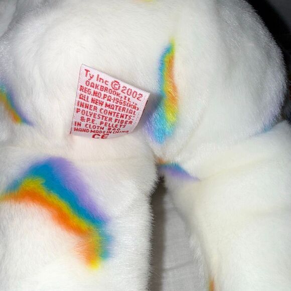 Rare 2002 Ty Beanie Buddy Cheery 15” Rainbow Sun Bear – Mint with Embroidered Ty - Picture 9 of 16
